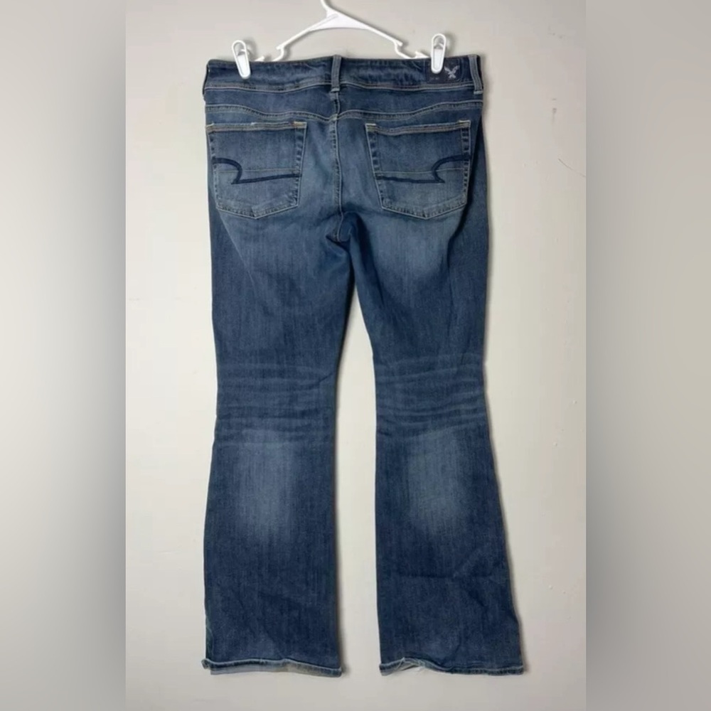 American Eagle Outfitters Jeans Women's SZ 12 Blue Denim Kick Boot SUPER STRETCH - Picture 2 of 13